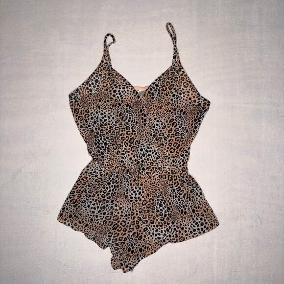 Source Unknown Pants - Animal Print Strappy Romper